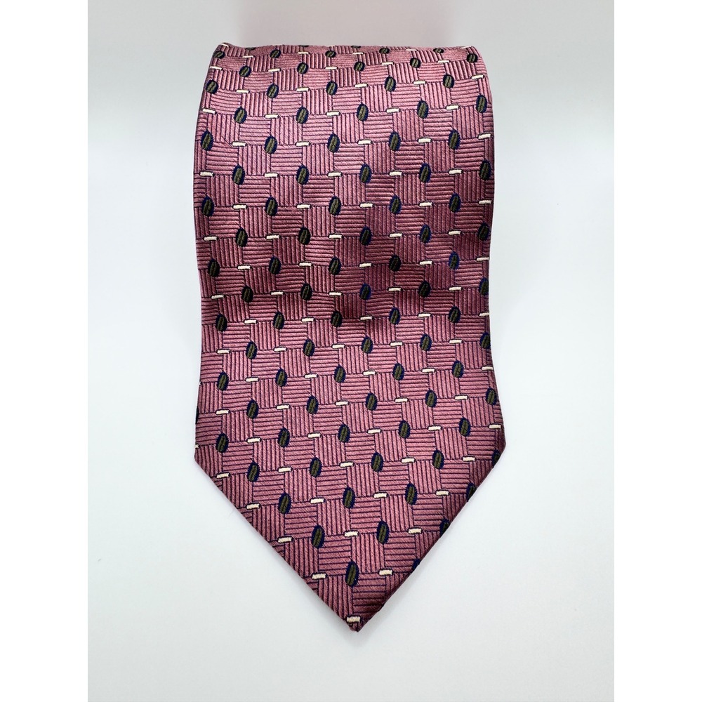 IZOD Men's Necktie Rose Pink Geometric Woven Silk Business‎ Career Tie